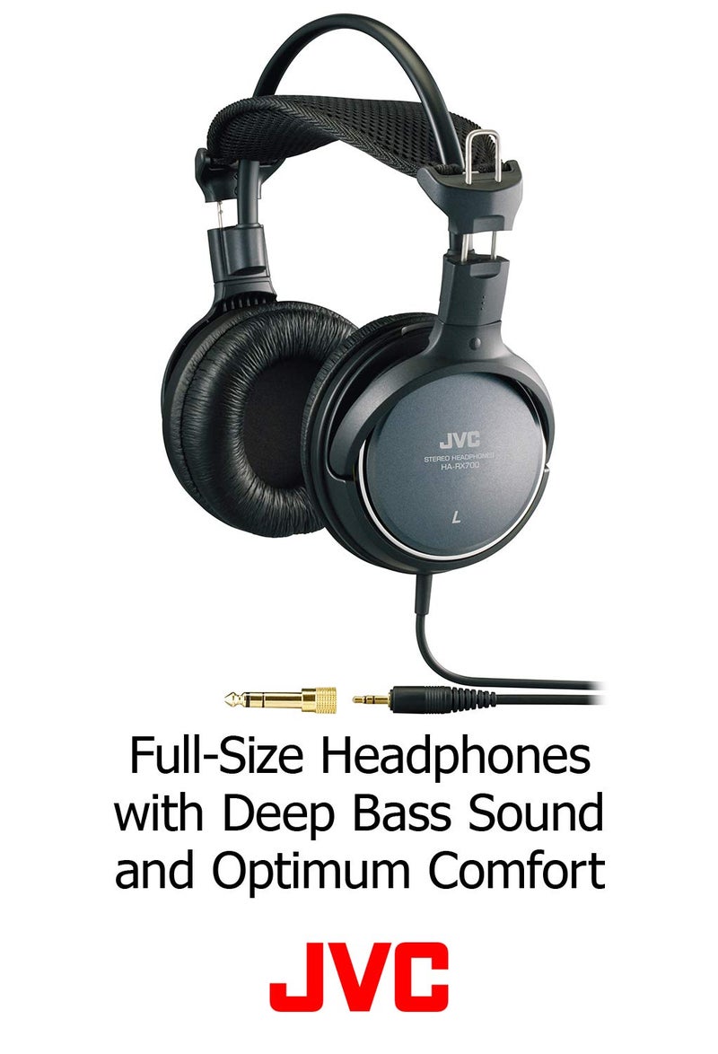 JVC HARX700 Precision Sound Full Size Headphones - Black - Image 2
